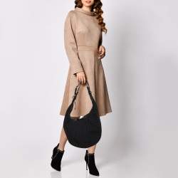 Pre Owned Givenchy Black Monogram Canvas and Leather Hobo