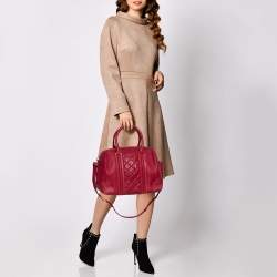 Givenchy Magenta Quilted Leather Lucrezia Bowler Bag