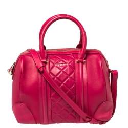 Givenchy Magenta Quilted Leather Lucrezia Bowler Bag