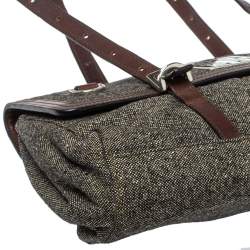 Pre Owned حقيبة ساتشل جيفنشي جلد وصوف رصاصي قلاب