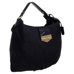 Givenchy Black Monogram Canvas And Leather Hobo