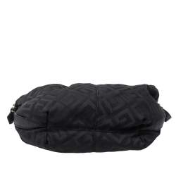 Pre Owned Givenchy Black Monogram Canvas And Leather Hobo