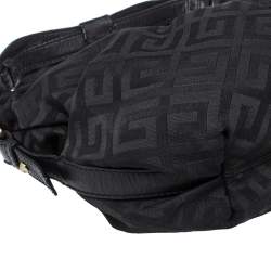 Pre Owned Givenchy Black Monogram Canvas And Leather Hobo