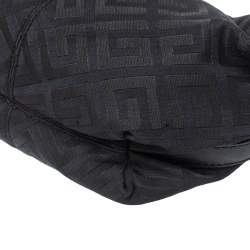 Pre Owned Givenchy Black Monogram Canvas And Leather Hobo