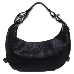 Pre Owned Givenchy Black Leather Hobo