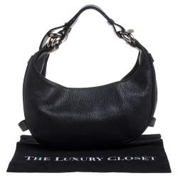 Pre Owned Givenchy Black Leather Hobo