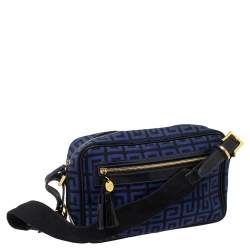 Pre Owned Givenchy Blue/Black Canvas and Leather Shoulder Bag