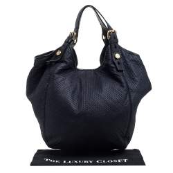 Pre Owned Givenchy Black Fabric Stitch Detail Hobo