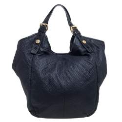 Pre Owned Givenchy Black Fabric Stitch Detail Hobo