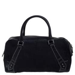 Givenchy Black Monogram Canvas and Leather Zip Satchel 