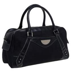 Givenchy Black Monogram Canvas and Leather Zip Satchel 