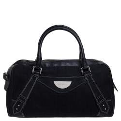 Givenchy Black Monogram Canvas and Leather Zip Satchel 
