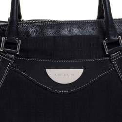 Givenchy Black Monogram Canvas and Leather Zip Satchel 