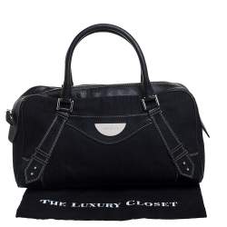 Givenchy Black Monogram Canvas and Leather Zip Satchel 