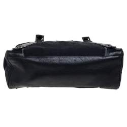Givenchy Black Monogram Canvas and Leather Zip Satchel 