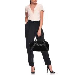Givenchy Black Monogram Canvas and Leather Zip Satchel 