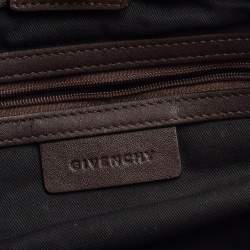Givenchy Dark Brown/White Monogram Canvas and Leather Double Zip Tote