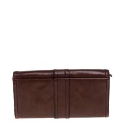 مملوكة مسبقًا Givenchy Brown Leather Flap Continental Wallet