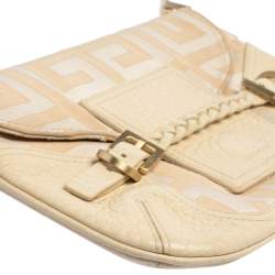 Pre Owned حقيبة جيفنشي باغويت قلاب جلد وكانفاس مونوغرامي بيج/ كريمي