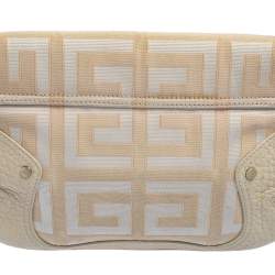 Pre Owned حقيبة جيفنشي باغويت قلاب جلد وكانفاس مونوغرامي بيج/ كريمي