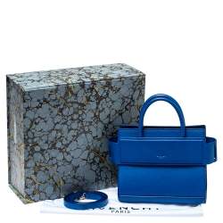 Pre Owned Givenchy Blue Leather Mini Horizon Crossbody Bag