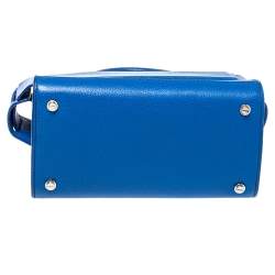 Pre Owned Givenchy Blue Leather Mini Horizon Crossbody Bag