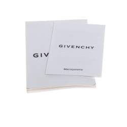 Pre Owned Givenchy Blue/Brown Monogram Denim and Leather Logo Plaque Hobo