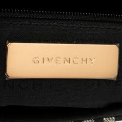 Pre Owned Givenchy Black Monogram Canvas and Leather Double Buckle Flap Shoulder Bag