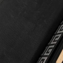 Pre Owned Givenchy Black Monogram Canvas and Leather Double Buckle Flap Shoulder Bag