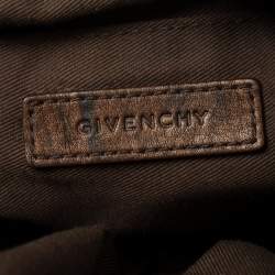 Pre Owned Givenchy Brown Logo Print Canvas And Leather Hobo 