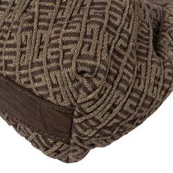 Pre Owned Givenchy Brown Logo Print Canvas And Leather Hobo 