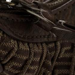Pre Owned Givenchy Brown Logo Print Canvas And Leather Hobo 