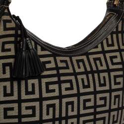 Pre Owned Givenchy Grey/Black Monogram Canvas and Leather Hobo