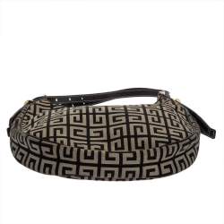 Pre Owned Givenchy Grey/Black Monogram Canvas and Leather Hobo
