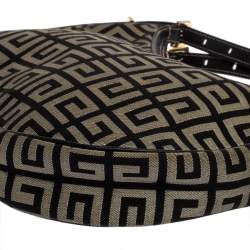 Pre Owned Givenchy Grey/Black Monogram Canvas and Leather Hobo