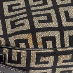 Pre Owned Givenchy Grey/Black Monogram Canvas and Leather Hobo