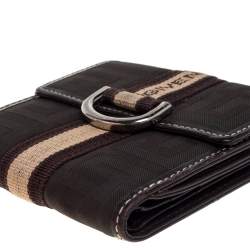 Givenchy Green/Brown Monogram Fabric and Leather French Wallet 