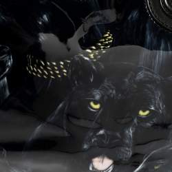 Pre Owned Givenchy Black Panther Print Patent and Leather Medium Nightingale Satchel