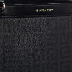 Pre Owned Givenchy Black Monogram Coated Canvas and Leather Shopper Tote