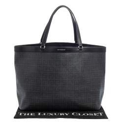 Pre Owned Givenchy Black Monogram Coated Canvas and Leather Shopper Tote