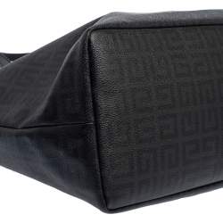 Pre Owned Givenchy Black Monogram Coated Canvas and Leather Shopper Tote