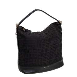 Pre Owned Givenchy Black Signature Canvas And Leather Hobo