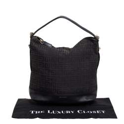 Pre Owned Givenchy Black Signature Canvas And Leather Hobo