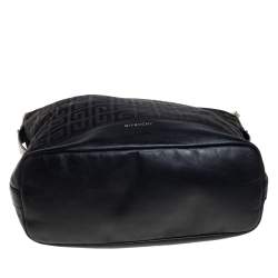 Pre Owned Givenchy Black Signature Canvas And Leather Hobo