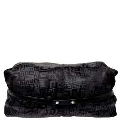 Pre Owned Givenchy Black Monogram Nylon and Leather Double Handle Hobo 