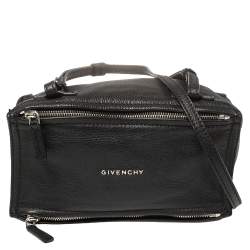 Pre Owned Givenchy Black Leather Mini Pandora Crossbody Bag
