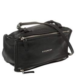 Pre Owned Givenchy Black Leather Mini Pandora Crossbody Bag