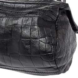 Pre Owned حقيبة كروس جيفنشي ميني باندورا جلد نقش تمساح أسود