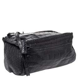 Pre Owned حقيبة كروس جيفنشي ميني باندورا جلد نقش تمساح أسود