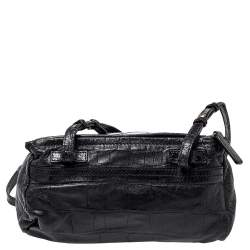 Pre Owned حقيبة كروس جيفنشي ميني باندورا جلد نقش تمساح أسود